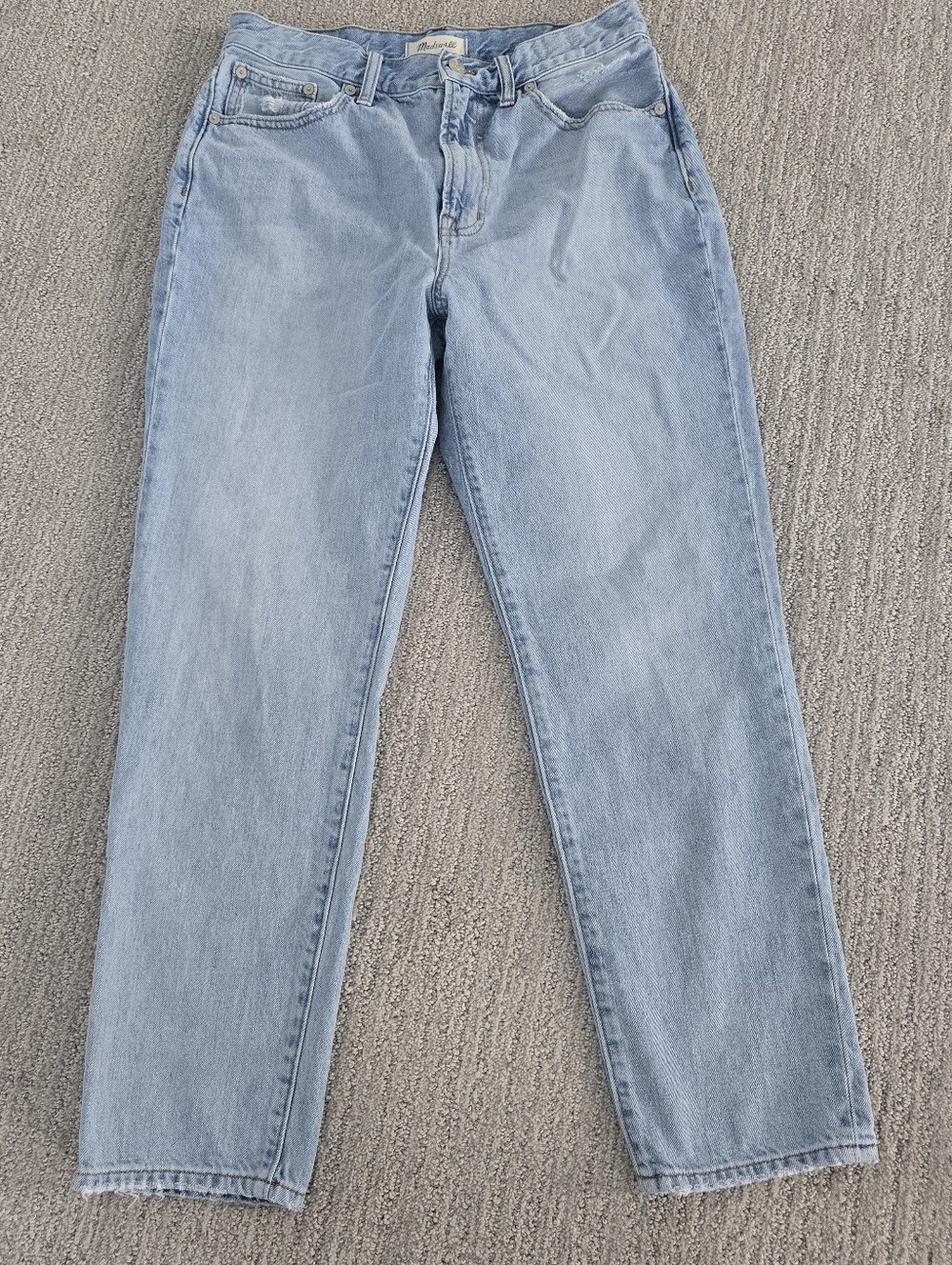Madewell Perfect Vintage Light Wash Straight Leg Jeans No Distressing